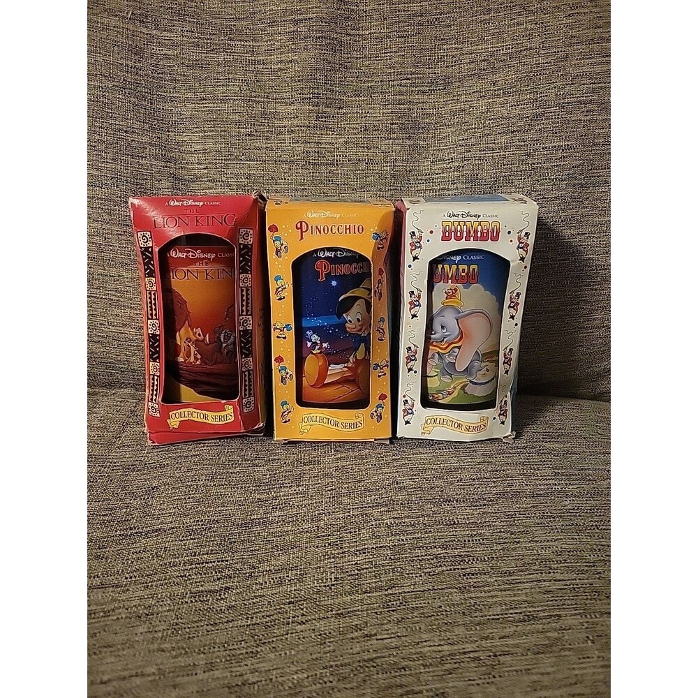 Vintage 1994 Walt Disney Collector Series Cups Glasses Burger King Lot Of 3